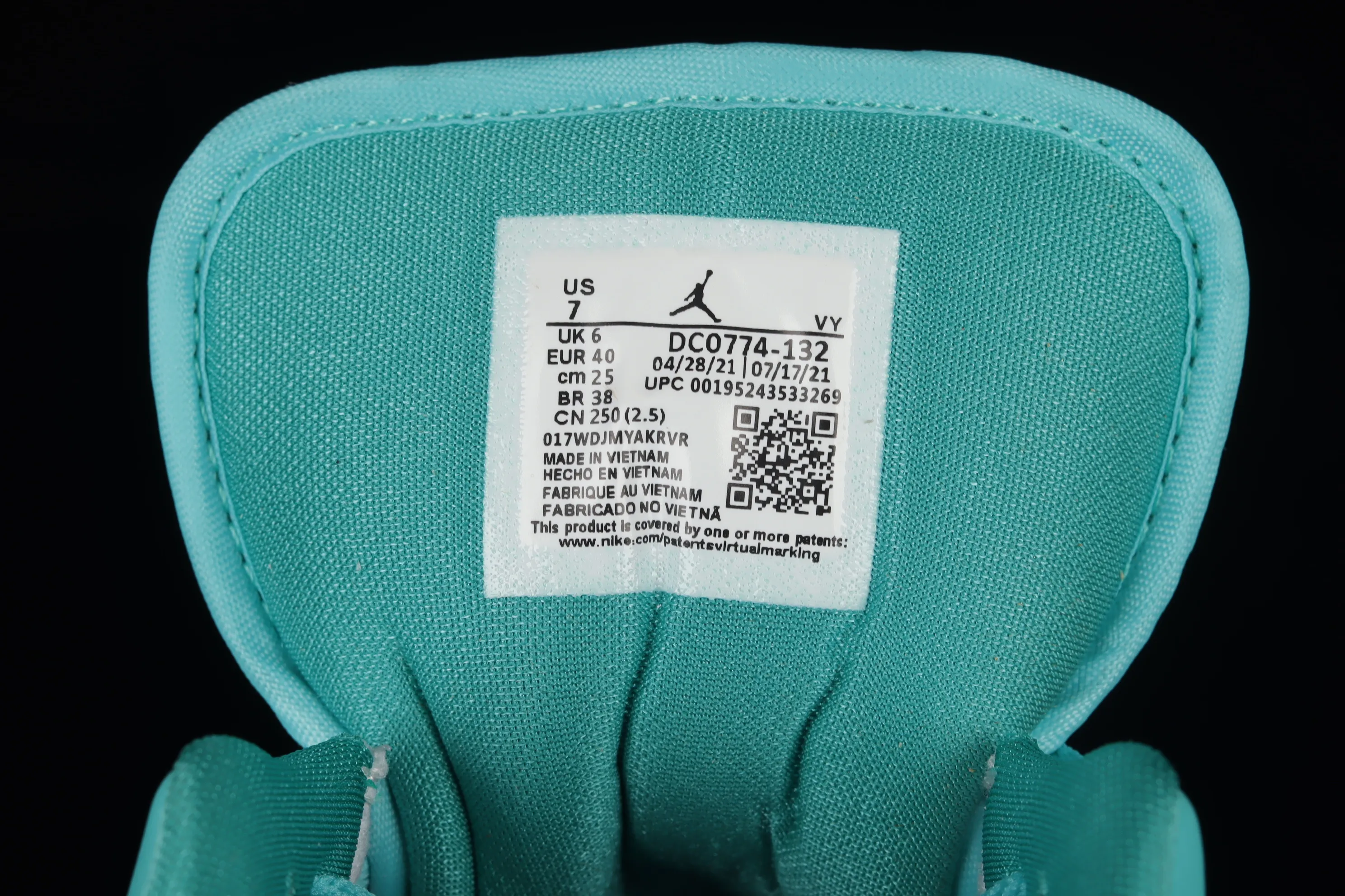 All categories Air Jordan Jordan series basketball shoes Air Jordan 1 Low Air Jordan 1 Low "Turquoise" AJ1 Joe 1 Turquoise DC0774-132